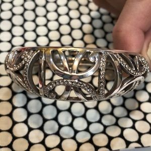 Silver Brighton Bangle with Crystals